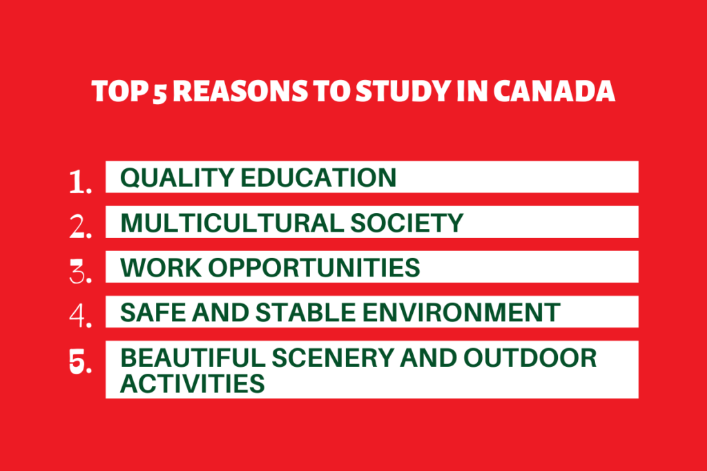 Top 5 Reasons to Study in Canada